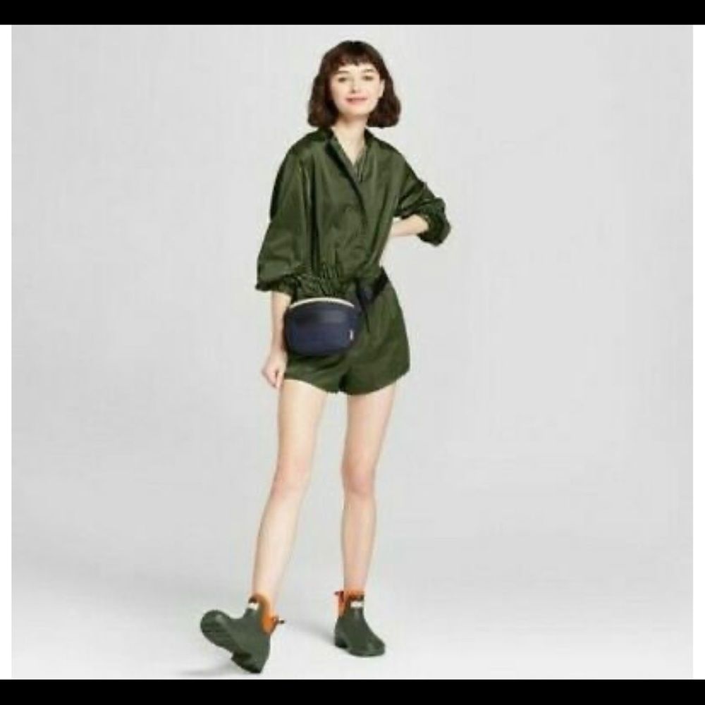 Women’s HUNTER from target satin romper olive green xl nwot